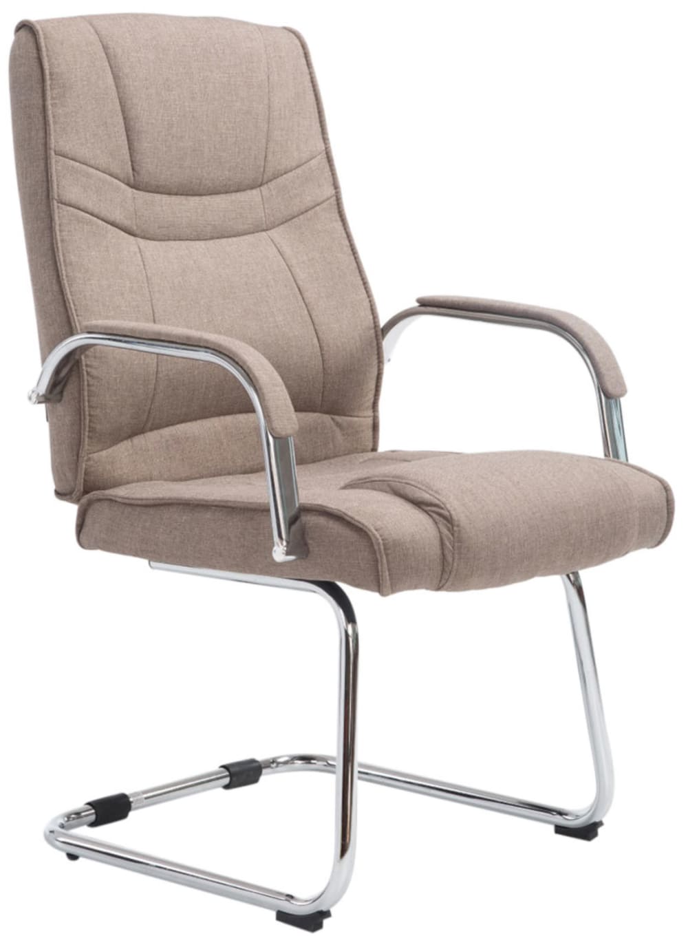 wohnli-moebel-suche-M23067756-1 2er Set Freischwinger mit Metallgestell Sitz aus Stoff taupe 67x104x60cm Stoff Grau CLP Möbel Esszimmermöbel Stühle