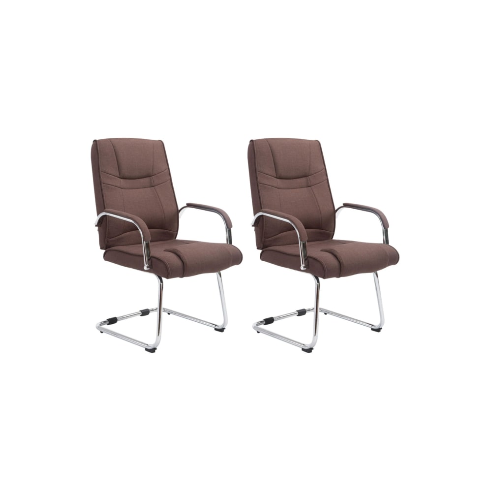 wohnli-moebel-suche-M23067763 Wohnli Möbelsuche - 2er Set Freischwinger mit Metallgestell Sitz aus Stoff braun