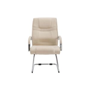 wohnli-moebel-suche-M23067767-1 2er Set Freischwinger mit Metallgestell Sitz aus Stoff creme 67x104x60cm Stoff Beige CLP Möbel Esszimmermöbel Stühle