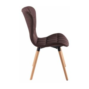 Esszimmerstuhl mit Holzgestell und Sitz aus Stoff braun 59x84x46cm Stoff Braun CLP Möbel Esszimmermöbel Stühle