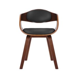 2er Set  Esszimmerstühle mit Armlehnen aus Kunstleder walnuss/schwarz 46x73x49cm PVC und Synthetik Braun CLP Möbel Esszimmermöbel Stühle