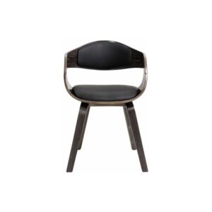 wohnli-moebel-suche-M23067985-1 2er Set Stühle mit Holzgestell und Sitz aus Kunstleder schwarz/grau 46x73x49cm PVC - Polyvinlychlorid Grau CLP Möbel Esszimmermöbel Stühle