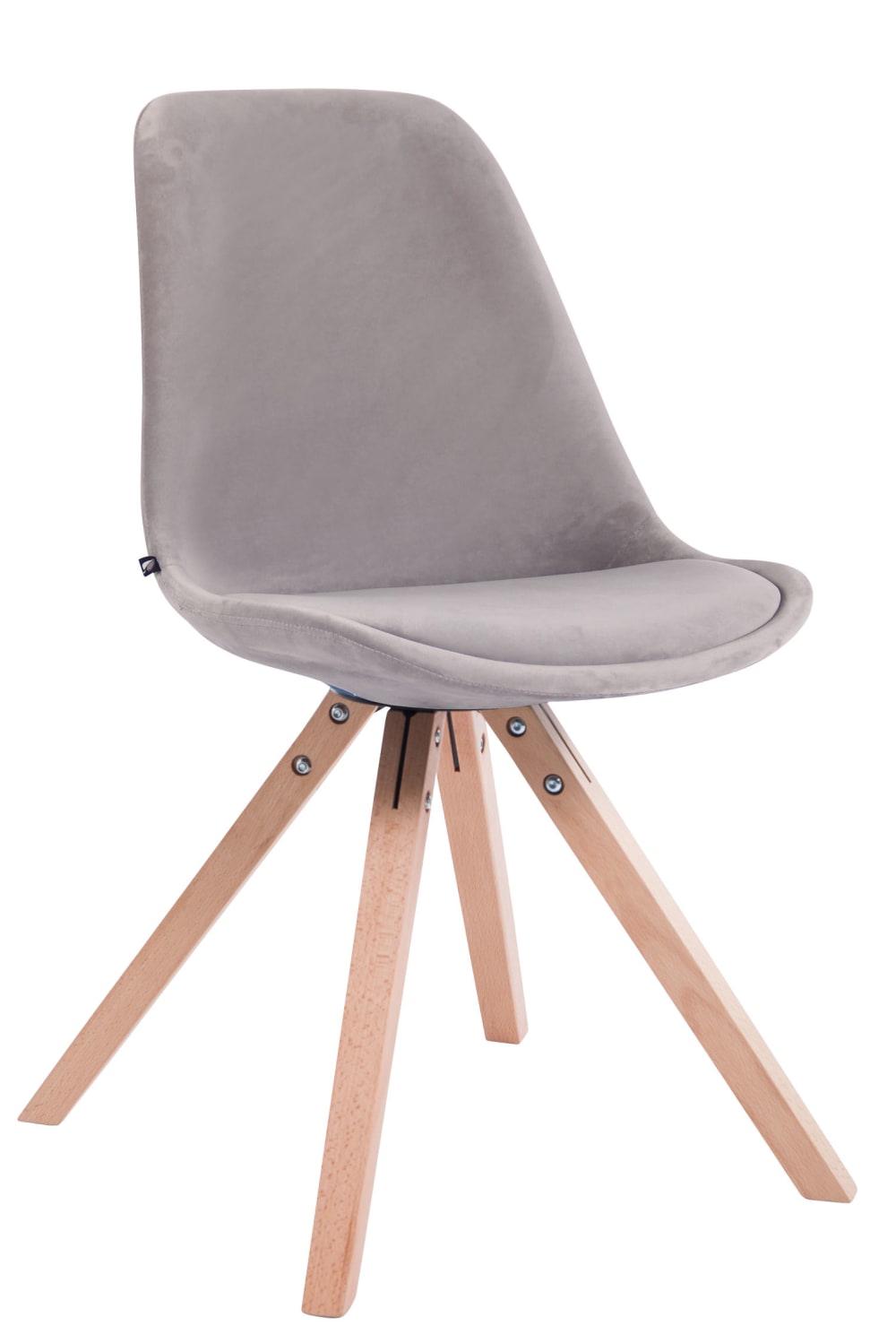 wohnli-moebel-suche-M23067992 Wohnli Möbelsuche - Esszimmerstuhl mit Holzgestell und Sitz aus Samt grau