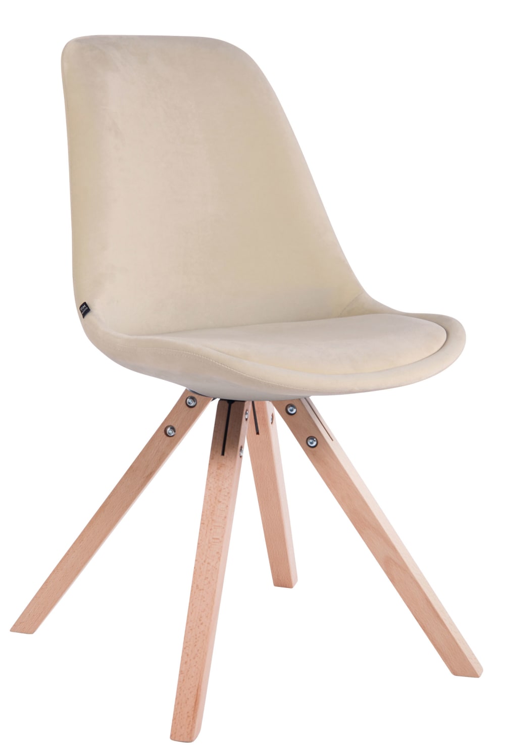 wohnli-moebel-suche-M23067997 Wohnli Möbelsuche - Esszimmerstuhl mit Holzgestell und Sitz aus Samt creme