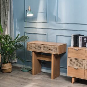 wohnli-moebel-suche-M23068488-1 Konsolentisch 2 Schubladen aus Massivholz und Seil 42x77x84cm Seil Braun Nordlys Möbel Wohnzimmermöbel Konsolentische