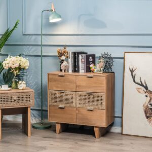Massivholzkommode mit Seil=Schubladen 35x78x75cm Seil Braun Nordlys Möbel Schlafzimmermöbel Kommoden