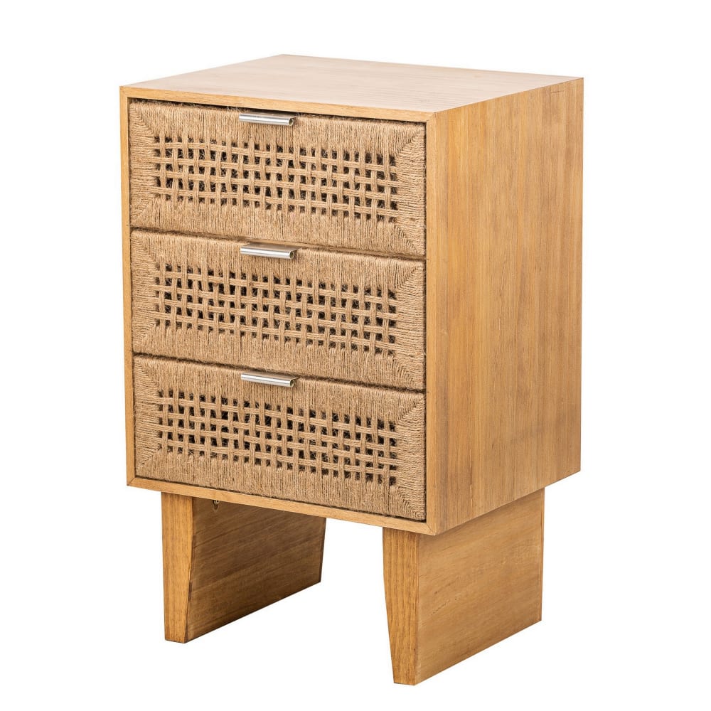 Wohnli Möbelsuche - Kommode 3 Schubladen aus Massivholz und Seil