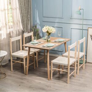 Esstisch aus Holz (4-6 Personen) 75x75x120cm Holz Braun Nordlys Möbel Esszimmermöbel Esstische