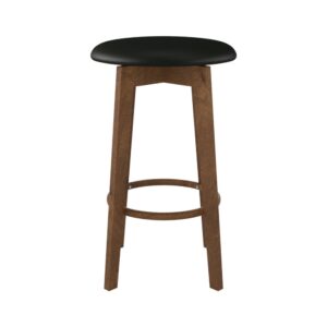 Set mit 2 Hockern für zentrale Insel 66 cm aus schwarzem Kunstleder 38x66x38cm Holz Schwarz Maison Pavane Möbel Esszimmermöbel Barhocker