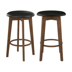 Wohnli Möbelsuche - Set mit 2 Hockern für zentrale Insel 66 cm aus schwarzem Kunstleder
