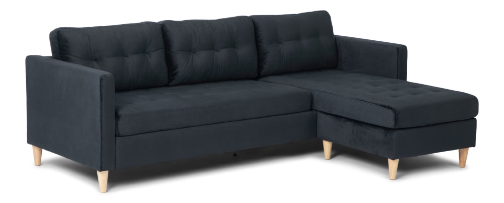 wohnli-moebel-suche-M23072163-1 Ecksofa Marino 219x80x151cm Stoff Schwarz ebuy24 Sofas und Sessel Sofas Ecksofas
