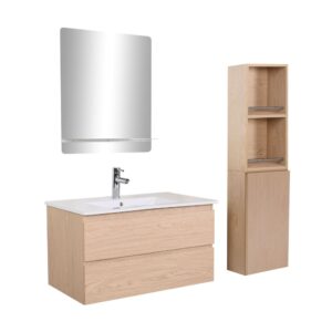 Wohnli Möbelsuche - Schlichte Möbel + Wasserhahn + Spiegel + -Säule