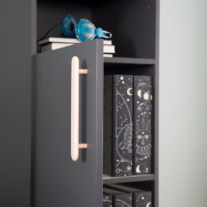 3 offene Fächer - Anthrazit/Buche