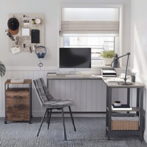 138x76x138cm Spanplatte Beige Calicosy Möbel Büromöbel Schreibtische