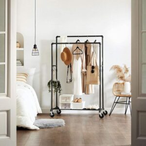 100x146x59cm Metall Schwarz Calicosy Möbel Schlafzimmermöbel Kleiderständer