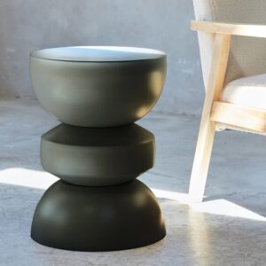 Beistelltisch aus schwarzem Metall Ø32 32x43x32cm Metall Schwarz sweeek Möbel Wohnzimmermöbel Beistelltische