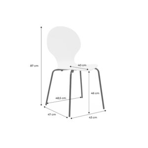 4er-Set naturfarbene stapelbare Retro-Stühle 43x87x48cm Holz Beige sweeek Möbel Esszimmermöbel Stühle