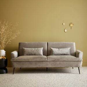 Schlafsofa 2-3 Sitzer 210x48x111cm Samt Grau sweeek Sofas und Sessel Sofas Schlafsofas