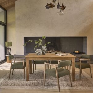 150x75x150cm Holz Beige BERAH GETAH Möbel Esszimmermöbel Esstische