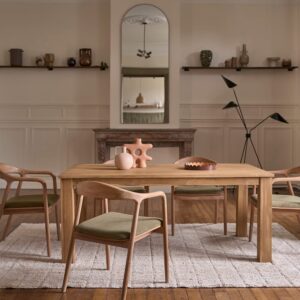 Tisch aus massivem Teakholz 8 Pers. 180x75x180cm Holz Beige BERAH GETAH Möbel Esszimmermöbel Esstische