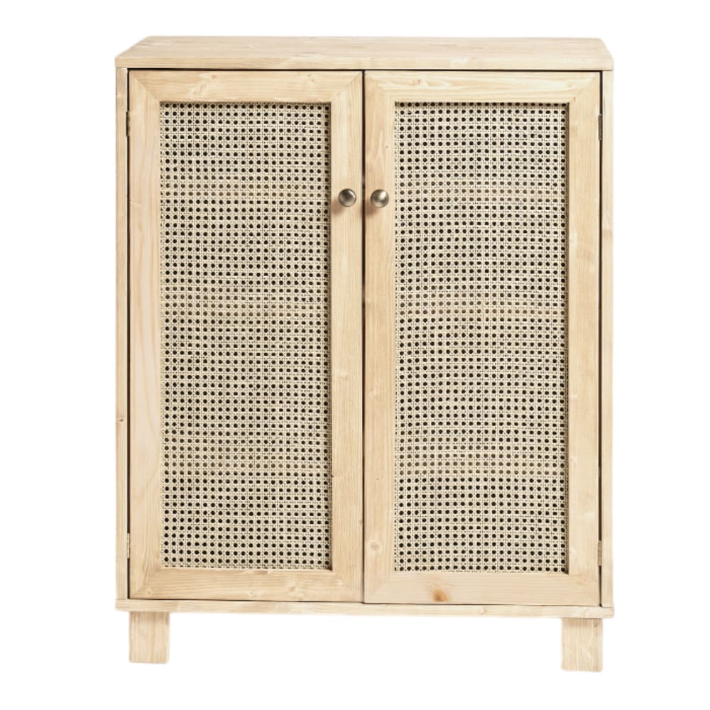 wohnli-moebel-suche-M23082936 Wohnli Möbelsuche - Schuhschrank Holz und Rattan Beige 120 cm