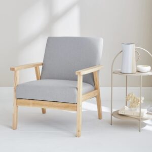 Skandinavischer Sessel mit Stoffbezug hellgrau 64x73x69cm Stoff Grau sweeek Sofas und Sessel Sessel, Poufs und Fußbänke Sessel