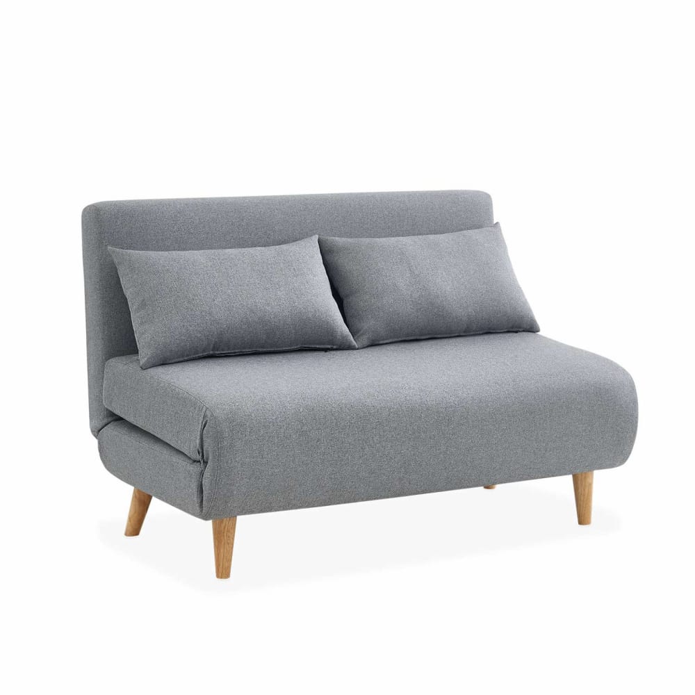 wohnli-moebel-suche-M23083423 Wohnli Möbelsuche - 2-Sitzer Sofa mit Schlaffunktion Stoffbezug hellgrau