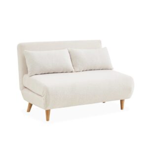 wohnli-moebel-suche-M23083427 Wohnli Möbelsuche - Schlafsofa mit cremefarbenem Bouclé-Stoff
