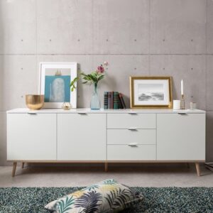 2 Regale und Schubladen L200 cm - Weiß