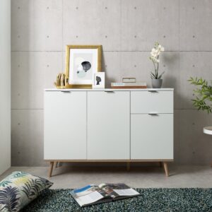 wohnli-moebel-suche-M23083650-1 120x85x40cm Spanplatte Weiß Calicosy Möbel Esszimmermöbel Sideboards, Highboards & niedrige Anrichten