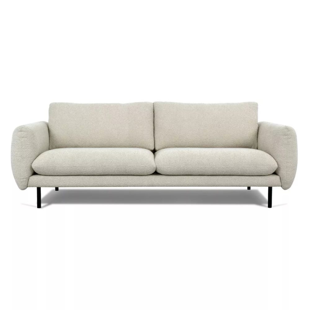 Wohnli Möbelsuche - 3-Sitzer-Sofa aus beigem Bouclé-Stoff