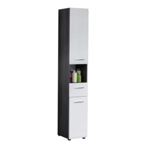 wohnli-moebel-suche-M23085213-1 Badschrank Line 30x182x31cm Spanplatte Silber ebuy24 Möbel Badezimmermöbel Badezimmerschränke