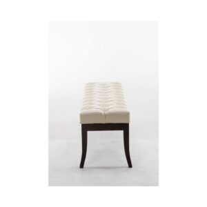 wohnli-moebel-suche-M23086529-1 Sitzbank mit Holzgestell Polster aus Kunstleder creme 38x46x120cm PVC - Polyvinlychlorid Beige CLP Möbel Esszimmermöbel Sitzbank und Holzbank