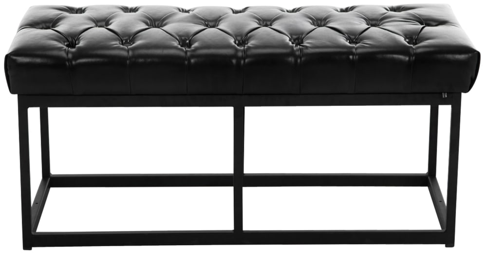wohnli-moebel-suche-M23086546-1 Sitzbank mit Metallgestell Polster aus Kunstleder schwarz 38x46x100cm PVC - Polyvinlychlorid Schwarz CLP Möbel Esszimmermöbel Sitzbank und Holzbank