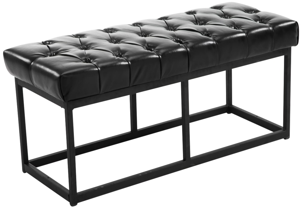 wohnli-moebel-suche-M23086546 Wohnli Möbelsuche - Sitzbank mit Metallgestell Polster aus Kunstleder schwarz