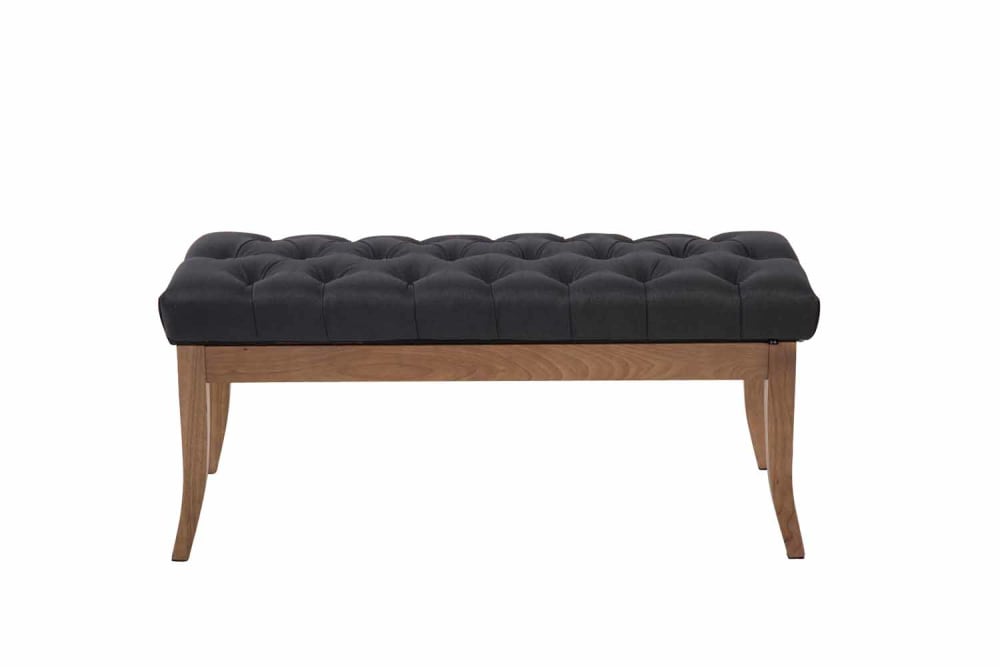 wohnli-moebel-suche-M23086558-1 Sitzbank mit Holzgestell Polster aus Stoff schwarz 38x46x100cm Stoff Schwarz CLP Möbel Esszimmermöbel Sitzbank und Holzbank