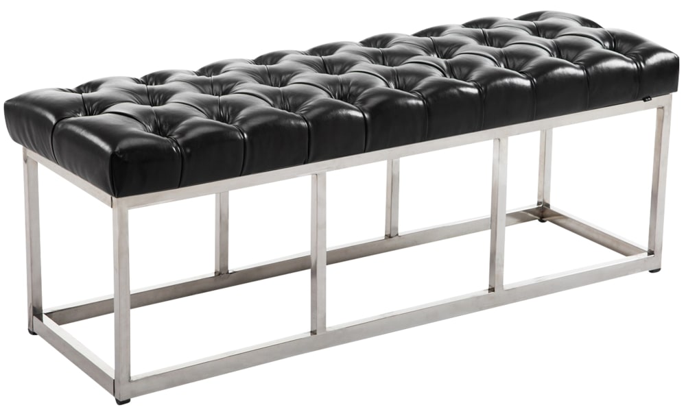 wohnli-moebel-suche-M23086566 Wohnli Möbelsuche - Sitzbank mit Metallgestell Polster aus Kunstleder schwarz