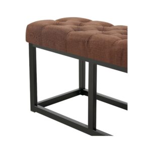 wohnli-moebel-suche-M23086583-1 Sitzbank mit Metallgestell Polster aus Stoff braun 38x46x100cm Stoff Braun CLP Möbel Esszimmermöbel Sitzbank und Holzbank