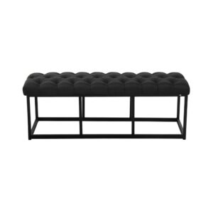 Sitzbank mit Metallgestell Polster aus Stoff schwarz 38x46x120cm Stoff Schwarz CLP Möbel Esszimmermöbel Sitzbank und Holzbank