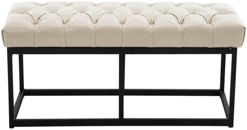 38x46x100cm PVC und Synthetik Beige CLP Möbel Esszimmermöbel Sitzbank und Holzbank