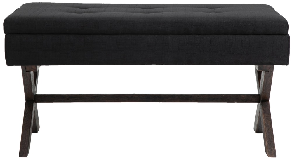 Sitzbank mit Holzgestell Polster aus Stoff schwarz 57x51x98cm Stoff Schwarz CLP Möbel Esszimmermöbel Sitzbank und Holzbank