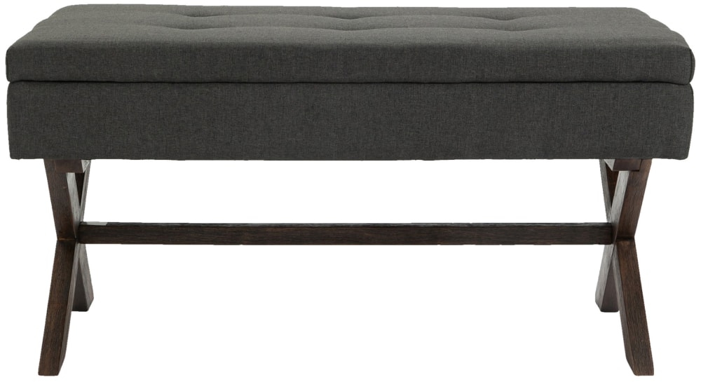 Sitzbank mit Holzgestell Polster aus Stoff dunkelgrau 57x51x98cm Stoff Grau CLP Möbel Esszimmermöbel Sitzbank und Holzbank