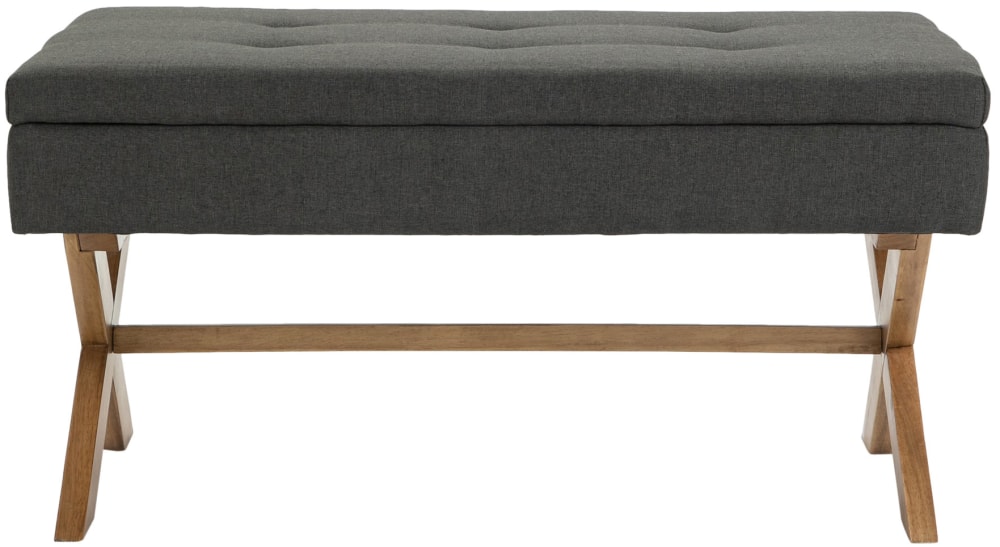 Sitzbank mit Holzgestell Polster aus Stoff dunkelgrau 57x51x98cm Stoff Grau CLP Möbel Esszimmermöbel Sitzbank und Holzbank