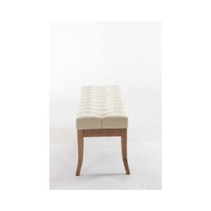 wohnli-moebel-suche-M23086670-1 Sitzbank mit Holzgestell Polster aus Kunstleder creme 38x46x120cm PVC - Polyvinlychlorid Beige CLP Möbel Esszimmermöbel Sitzbank und Holzbank