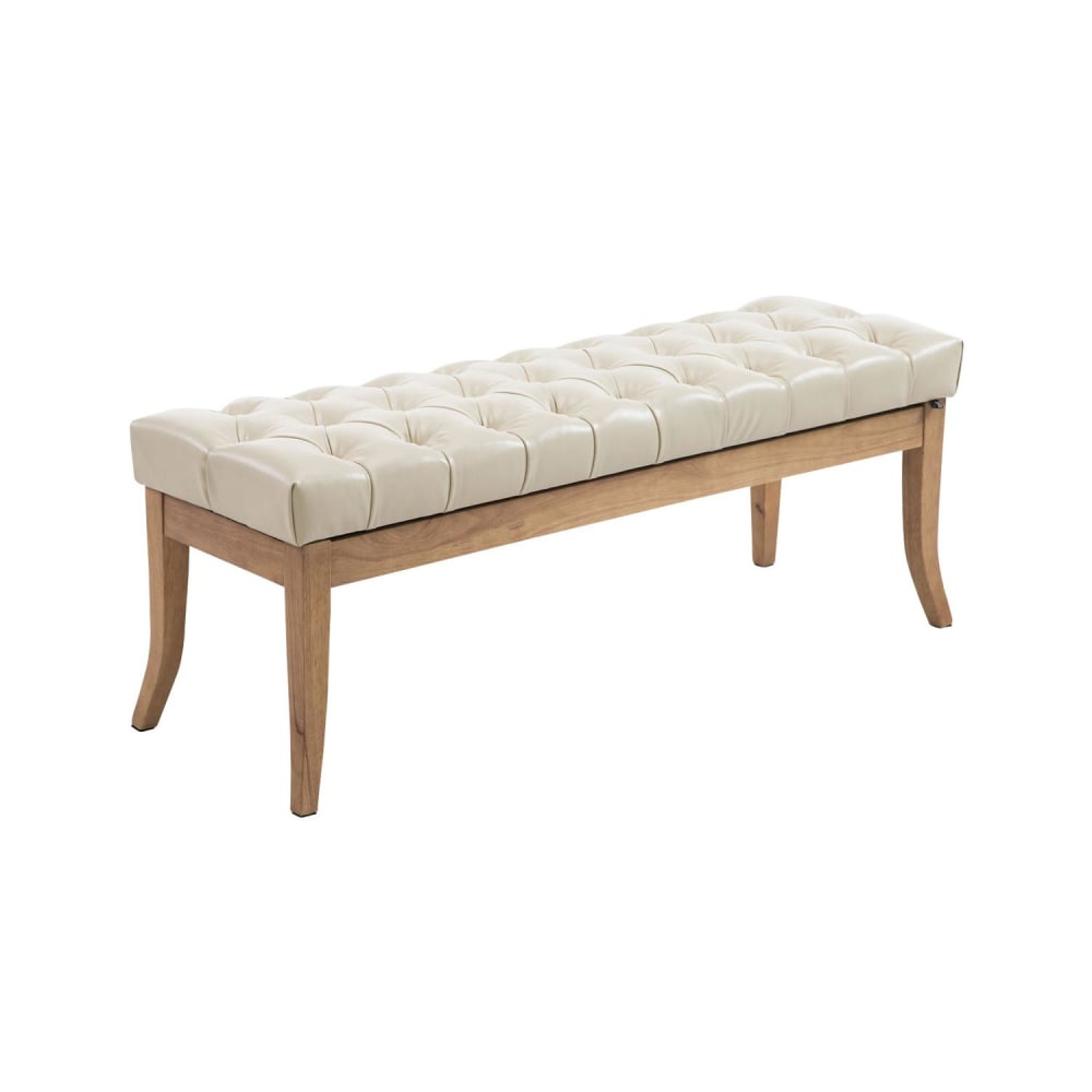 wohnli-moebel-suche-M23086670 Wohnli Möbelsuche - Sitzbank mit Holzgestell Polster aus Kunstleder creme