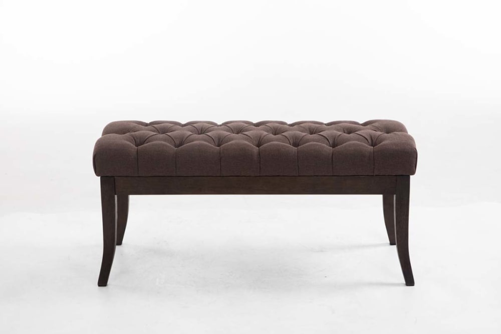 Sitzbank mit Holzgestell Polster aus Stoff braun 38x46x100cm Stoff Braun CLP Möbel Esszimmermöbel Sitzbank und Holzbank