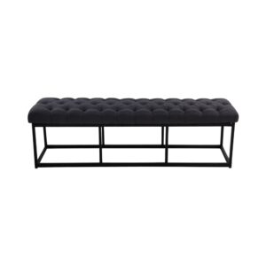 wohnli-moebel-suche-M23086714-1 Sitzbank mit Metallgestell Polster aus Stoff schwarz 38x46x150cm Stoff Schwarz CLP Möbel Esszimmermöbel Sitzbank und Holzbank