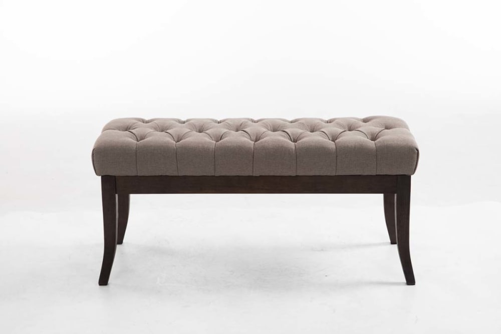 Sitzbank mit Holzgestell Polster aus Stoff taupe 38x46x100cm Stoff Taupe CLP Möbel Esszimmermöbel Sitzbank und Holzbank