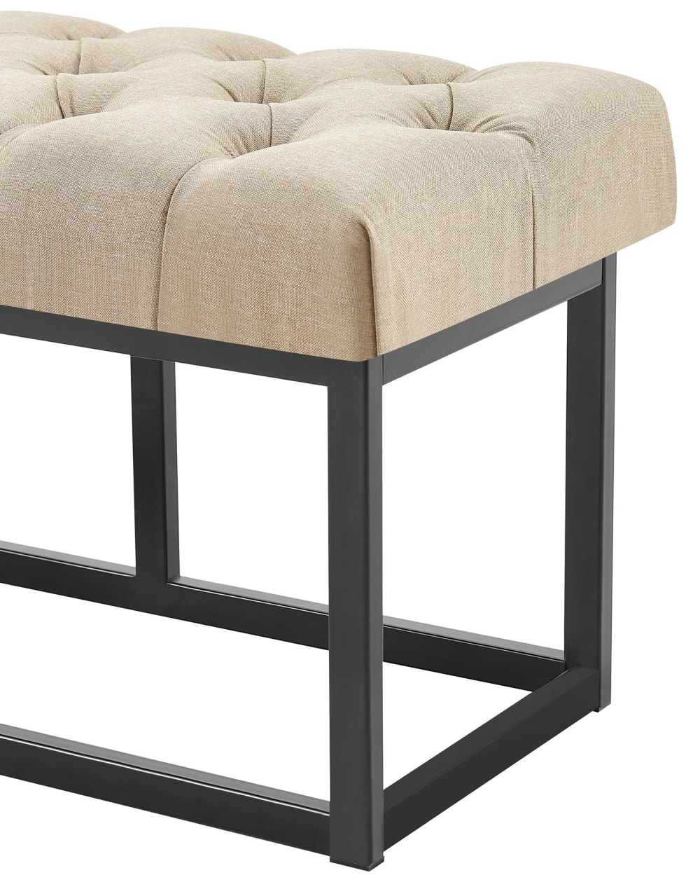 Sitzbank mit Metallgestell Polster aus Stoff taupe 38x46x120cm Stoff Grau CLP Möbel Esszimmermöbel Sitzbank und Holzbank