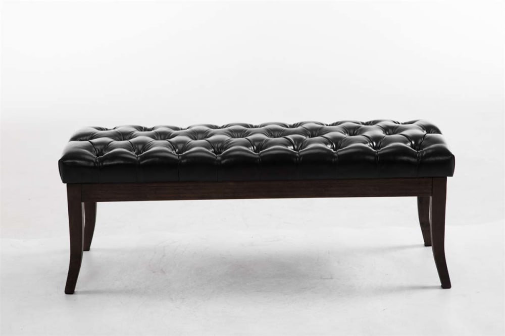 wohnli-moebel-suche-M23086783-1 Sitzbank mit Holzgestell Polster aus Kunstleder schwarz 38x46x120cm PVC - Polyvinlychlorid Schwarz CLP Möbel Esszimmermöbel Sitzbank und Holzbank